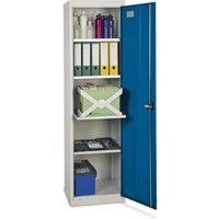 stumpf® Werkstatt-Flügeltürschrank mit 4 Wannen, HxBxT 1.800 x 500 x 500 mm, lichtgrau von stumpf®