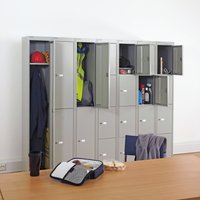 BISLEY Schließfachschrank mit Kleiderhaken, Tiefe 305 mm, oxfordblau von Bisley