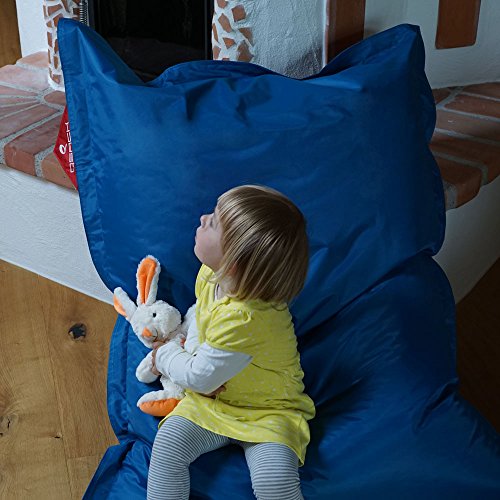 QSack Kindersitzsack Outdoorer, mit Innensack und Deutscher Qualitätsfüllung, 100x140 cm (blau) von QSack