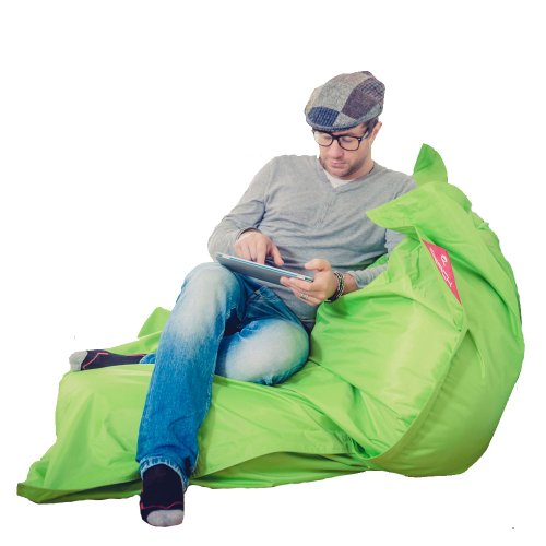 QSack Outdoor Sitzsack XXL, Toxproof Mikroperlen, schadstoffgeprüft, 140x180 cm (Apfelgrün) von "Univok"