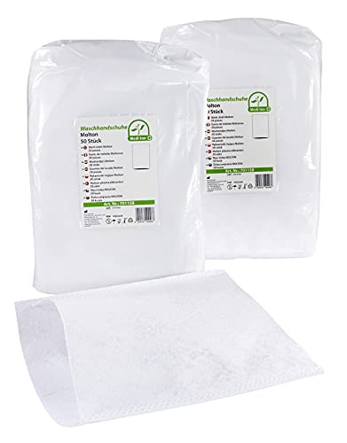 Medi-Inn+ Einmal-Waschhandschuhe Molton 75/gm² | für eine schnelle & gründliche Körper- & Intimpflege | 5 x 50 = 250 Stück von Medi-Inn+