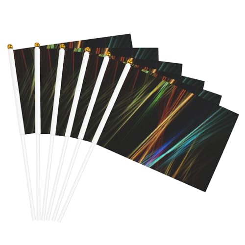 Bunte Linien, Kunstdruck, Handflagge, leichte Flaggen, Partys, Veranstaltungen, Jubiläumsdekoration, verschiedene Anlässe von Unkhtt