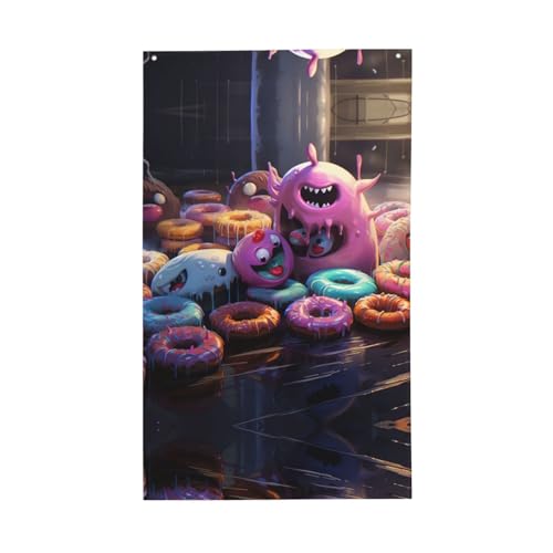 Dekorative Flagge mit Donut-Druck, für den Innenbereich, Hof, Jahreszeiten, Urlaubsdekorationen Dekorative Flagge mit Donut-Druck, für den Innenbereich, Hof, Jahreszeiten, Urlaubsdekorationen von Unkhtt