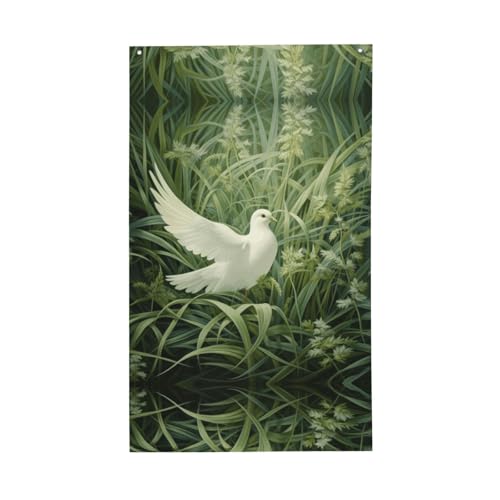 Dekorative Flagge mit Gras- und Tauben-Druck, für den Innenbereich, Hof, Jahreszeiten, Urlaubsdekorationen von Unkhtt