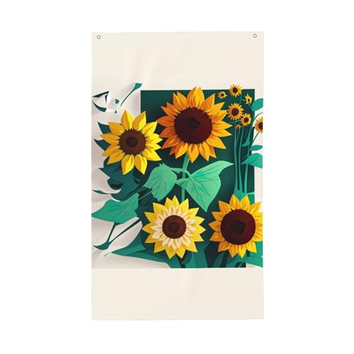 Dekorative Flagge mit Sonnenblumen-Motiv für den Außenbereich, für den Innenbereich, Hof, Jahreszeiten, Urlaubsdekorationen von Unkhtt