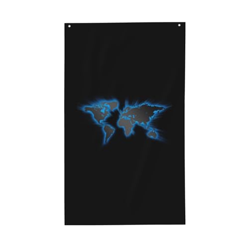 Dekorative Flagge mit Weltkarten-Druck, für den Innenbereich, Hof, Jahreszeiten, Urlaubsdekorationen von Unkhtt