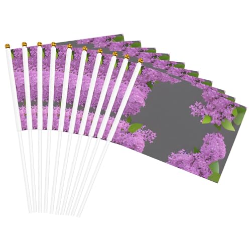 Framing Lilac Flowers in Blossom Print Handheld Flag Lightweight Flags Parties Events Anniversary Decor Various Occasions Framing Lilac Flowers in Blossom Print Handheld Flag Lightweight Flags Parties Events Anniversary Decor Various Occasions von Unkhtt