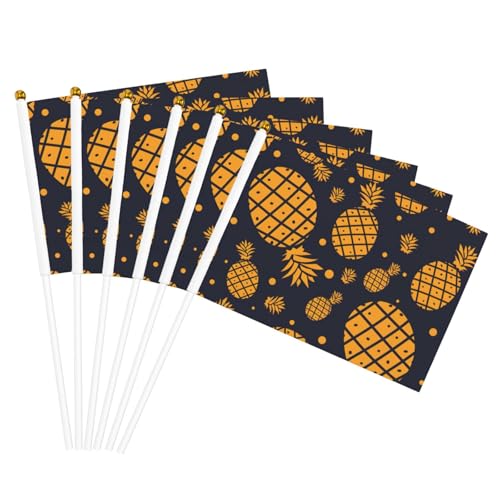 Goldene Ananas-Druck, Handflagge, leichte Flaggen, Partys, Veranstaltungen, Jubiläumsdekoration, verschiedene Anlässe von Unkhtt