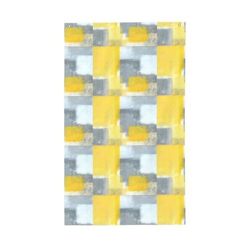 Graue und gelbe abstrakte Kunstmalerei Druck für den Außenbereich, dekorative Flagge, Einsatzflagge, Innenausstellung, Hof, Jahreszeiten, Urlaubsdekorationen Graue und gelbe abstrakte Kunstmalerei Druck für den Außenbereich, dekorative Flagge, Einsatzflagge, Innenausstellung, Hof, Jahreszeiten, Urlaubsdekorationen von Unkhtt
