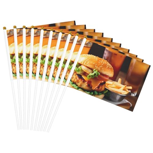 Hähnchenschenkel Burger Drink Druck Handflagge leichte Flaggen Partys Events Jubiläum Dekor verschiedene Anlässe von Unkhtt