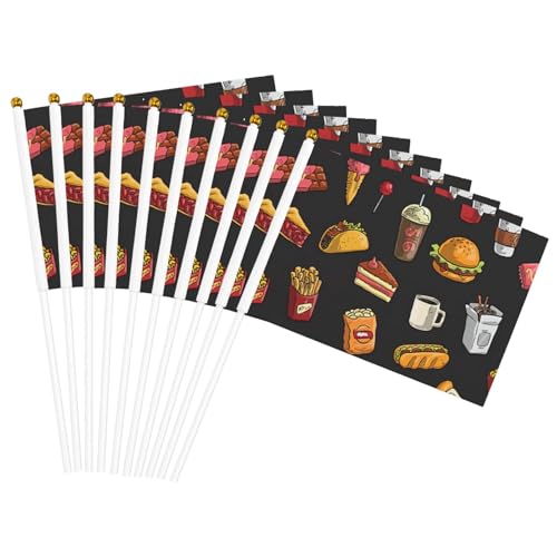 Hähnchenschenkel Burger Drink Druck Handflagge leichte Flaggen Partys Events Jubiläum Dekor verschiedene Anlässe Hähnchenschenkel Burger Drink Druck Handflagge leichte Flaggen Partys Events Jubiläum Dekor verschiedene Anlässe von Unkhtt