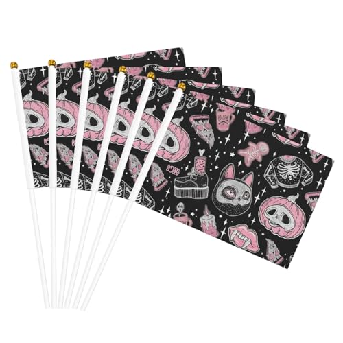 Halloween-Kürbis-Katzen-Druck, Handflagge, leichte Flaggen, Partys, Veranstaltungen, Jubiläumsdekoration, verschiedene Anlässe von Unkhtt