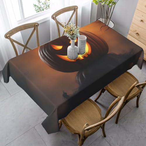 Halloween-Tischdecke, Motiv: Geisterkürbis, wasserdicht, wiederverwendbar, für Esszimmer, Party, Hochzeit, Innen- und Außenbereich Halloween-Tischdecke, Motiv: Geisterkürbis, wasserdicht, wiederverwendbar, für Esszimmer, Party, Hochzeit, Innen- und Außenbereich von Unkhtt