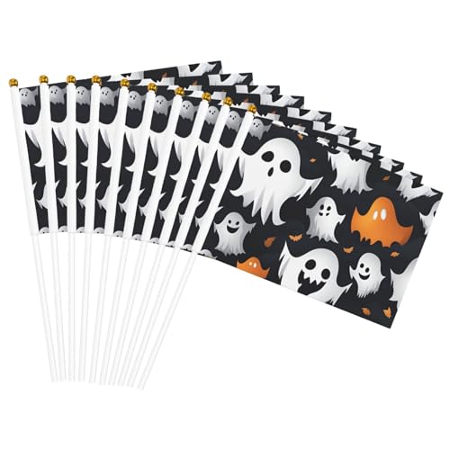 Niedliche weiße Geister-Halloween-Muster, Handflagge, leichte Flaggen, Partys, Veranstaltungen, Jubiläumsdekoration, verschiedene Anlässe von Unkhtt