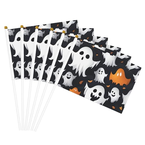 Niedliche weiße Geister-Halloween-Muster, Handflagge, leichte Flaggen, Partys, Veranstaltungen, Jubiläumsdekoration, verschiedene Anlässe von Unkhtt
