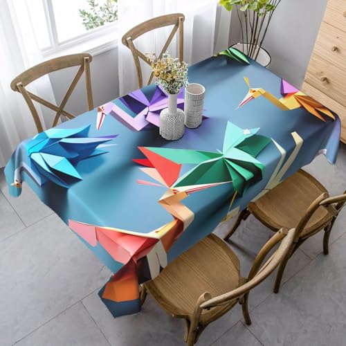 Origami, mehrfarbige Papierbastel-Kraniche, wasserdicht, wiederverwendbar, Tischdecke, Esstisch, Party, Hochzeit, Innen- und Außenbereich von Unkhtt