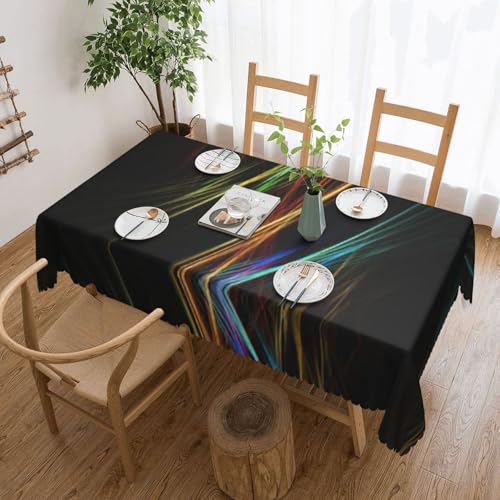 Unkhtt Bunte Linien, Kunstdruck, wasserdicht, rechteckig, 137 x 183 cm, wiederverwendbar, Tischdecke, Esstisch, Hochzeit, Party von Unkhtt