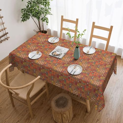 Unkhtt Group of Marokkanischer geometrischer Druck, wasserdicht, rechteckig, 137 x 183 cm, wiederverwendbare Tischdecke, Esstisch, Hochzeit, Party von Unkhtt