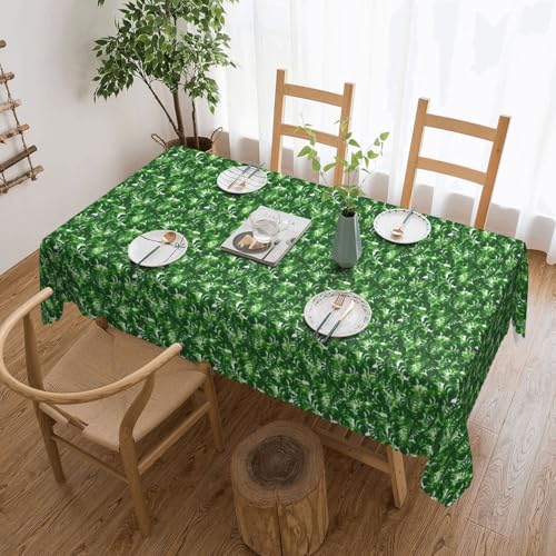 Unkhtt Monstera Deliciosa Tischdecke, wasserdicht, rechteckig, Bananenpalmendruck, 137 x 183 cm, wiederverwendbar, für Esszimmer, Hochzeit, Party von Unkhtt