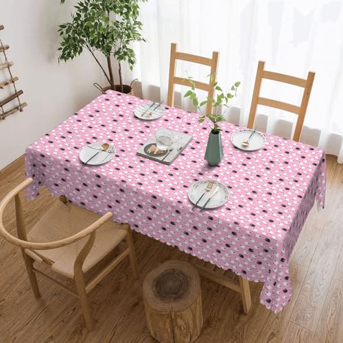 Unkhtt Tischdecke, Motiv: Weißes Schaf auf rosa Hintergrund, wasserdicht, rechteckig, 137 x 183 cm, wiederverwendbare Tischdecke, für Esszimmer, Hochzeit, Party Unkhtt Tischdecke, Motiv: Weißes Schaf auf rosa Hintergrund, wasserdicht, rechteckig, 137 x 183 cm, wiederverwendbare Tischdecke, für Esszimmer, Hochzeit, Party von Unkhtt