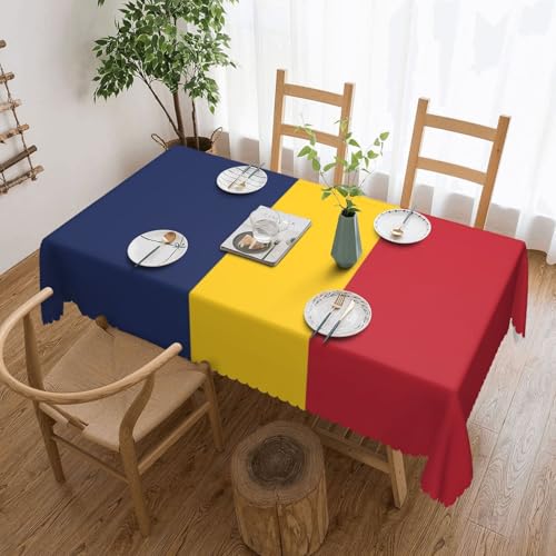 Unkhtt Tischdecke, wasserdicht, rechteckig, Motiv: Flagge des Tschads, wiederverwendbar, für Esszimmer, Hochzeit, Party, 137 x 183 cm von Unkhtt