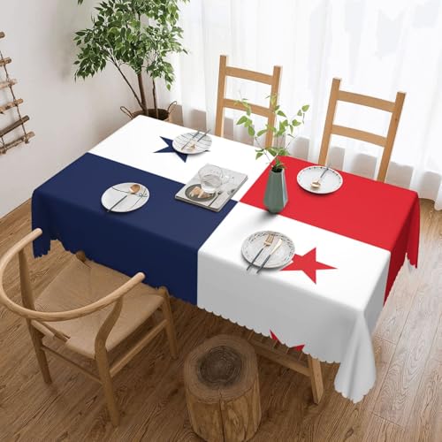 Unkhtt Tischdecke, wasserdicht, rechteckig, Motiv: Flagge von Panama, wiederverwendbar, für Esszimmer, Hochzeit, Party, 137 x 183 cm von Unkhtt