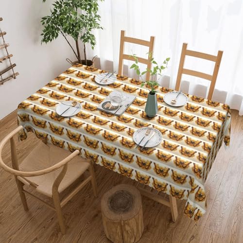 Unkhtt Tischdecke, wasserdicht, rechteckig, Sonnenblumen-Motiv, wiederverwendbar, für Esszimmer, Hochzeit, Party, 137 x 183 cm von Unkhtt
