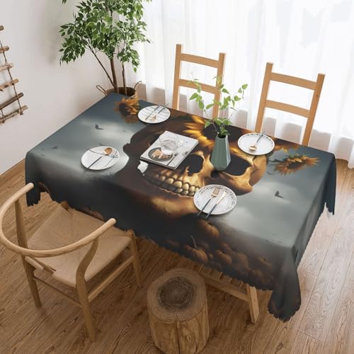 Unkhtt Tischdecke mit Sonnenblumen-Motiv, wasserdicht, rechteckig, wiederverwendbar, für Esszimmer, Hochzeit, Party, 137 x 183 cm von Unkhtt
