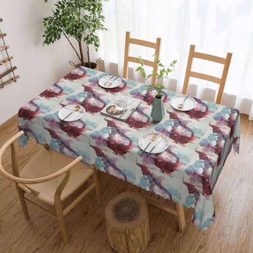 Unkhtt Tischdecke mit abstraktem Marmordruck, wasserdicht, rechteckig, 137 x 183 cm, wiederverwendbar, für Esszimmer, Hochzeit, Party von Unkhtt