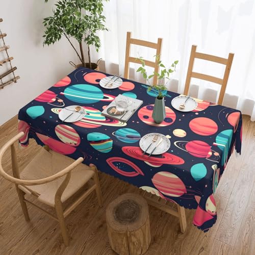 Unkhtt Wasserdichte rechteckige Tischdecke, Motiv: Weltraumplaneten, 137 x 183 cm, wiederverwendbar, für Esszimmer, Hochzeit, Party Unkhtt Wasserdichte rechteckige Tischdecke, Motiv: Weltraumplaneten, 137 x 183 cm, wiederverwendbar, für Esszimmer, Hochzeit, Party von Unkhtt