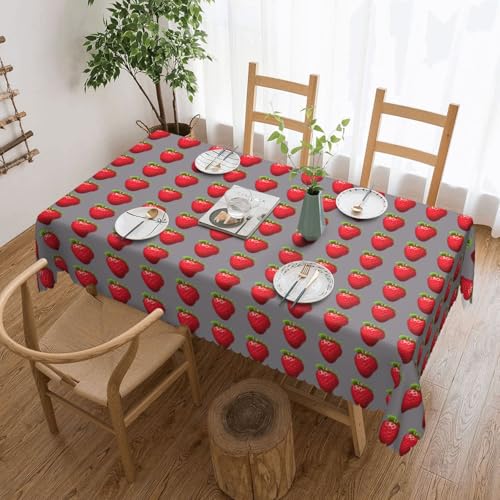 Unkhtt Wasserdichte rechteckige Tischdecke mit Erdbeer-Clipart-Druck, wiederverwendbar, für Esszimmer, Hochzeit, Party, 137 x 183 cm Unkhtt Wasserdichte rechteckige Tischdecke mit Erdbeer-Clipart-Druck, wiederverwendbar, für Esszimmer, Hochzeit, Party, 137 x 183 cm von Unkhtt