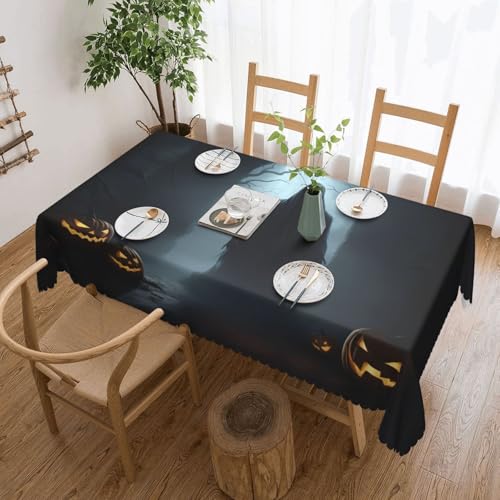 Unkhtt Wasserdichte rechteckige Tischdecke mit Halloween-Geisterdruck, 137 x 183 cm, wiederverwendbar, für Esszimmer, Hochzeit, Party Unkhtt Wasserdichte rechteckige Tischdecke mit Halloween-Geisterdruck, 137 x 183 cm, wiederverwendbar, für Esszimmer, Hochzeit, Party von Unkhtt