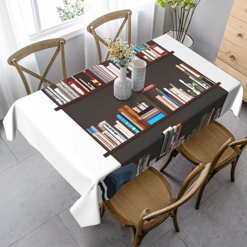 Wasserdichte Tischdecke mit Bibliotheks-Bücherregal-Druck, wiederverwendbar, für Esszimmer, Party, Hochzeit, Innen- und Außenbereich Wasserdichte Tischdecke mit Bibliotheks-Bücherregal-Druck, wiederverwendbar, für Esszimmer, Party, Hochzeit, Innen- und Außenbereich von Unkhtt