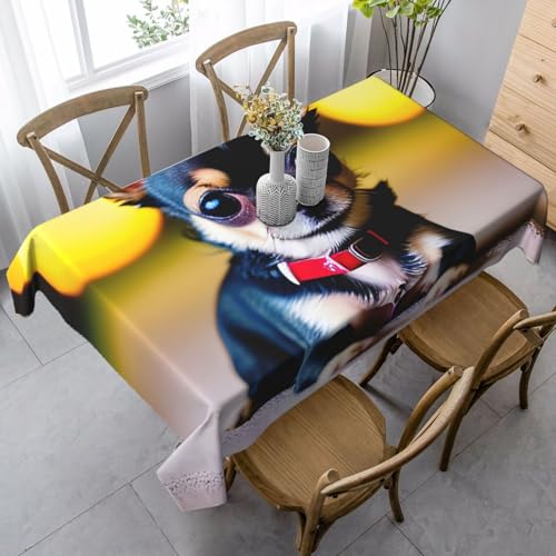 Wasserdichte Tischdecke mit Chihuahua-Motiv, wiederverwendbar, für Esszimmer, Party, Hochzeit, Innen- und Außenbereich Wasserdichte Tischdecke mit Chihuahua-Motiv, wiederverwendbar, für Esszimmer, Party, Hochzeit, Innen- und Außenbereich von Unkhtt