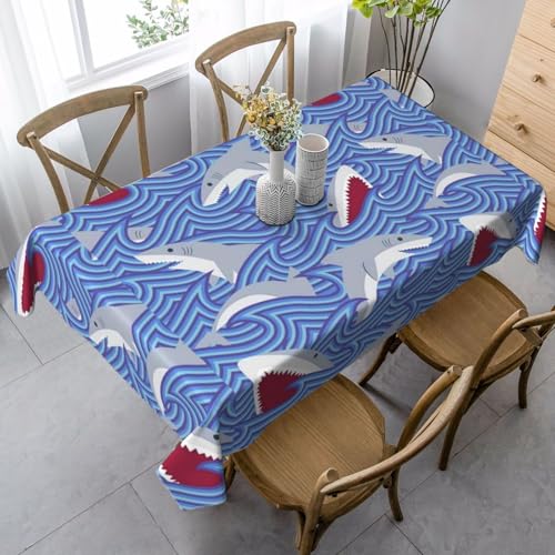 Wasserdichte Tischdecke mit Fisch-Motiv, wiederverwendbar, für Esszimmer, Party, Hochzeit, Innen- und Außenbereich Wasserdichte Tischdecke mit Fisch-Motiv, wiederverwendbar, für Esszimmer, Party, Hochzeit, Innen- und Außenbereich von Unkhtt