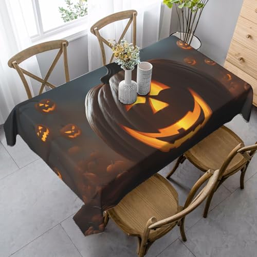 Wasserdichte Tischdecke mit Halloween-Geister-Kürbis-Druck, wiederverwendbar, für Esszimmer, Party, Hochzeit, Innen- und Außenbereich Wasserdichte Tischdecke mit Halloween-Geister-Kürbis-Druck, wiederverwendbar, für Esszimmer, Party, Hochzeit, Innen- und Außenbereich von Unkhtt