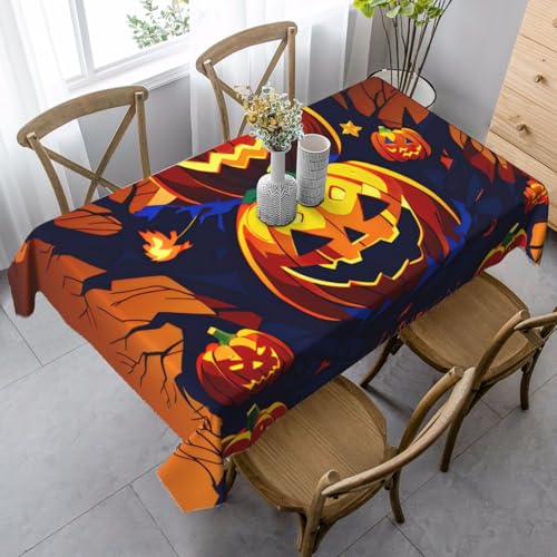Wasserdichte Tischdecke mit Halloween-Kürbis-Druck, wiederverwendbar, für Esszimmer, Party, Hochzeit, Innen- und Außenbereich Wasserdichte Tischdecke mit Halloween-Kürbis-Druck, wiederverwendbar, für Esszimmer, Party, Hochzeit, Innen- und Außenbereich von Unkhtt