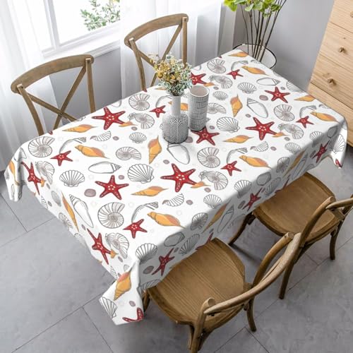 Wasserdichte Tischdecke mit Muschelmotiv, wiederverwendbar, für Esszimmer, Party, Hochzeit, Innen- und Außenbereich Wasserdichte Tischdecke mit Muschelmotiv, wiederverwendbar, für Esszimmer, Party, Hochzeit, Innen- und Außenbereich von Unkhtt