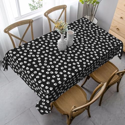 Wasserdichte Tischdecke mit Pfotenabdruck, wiederverwendbar, für Esszimmer, Party, Hochzeit, Innen- und Außenbereich Wasserdichte Tischdecke mit Pfotenabdruck, wiederverwendbar, für Esszimmer, Party, Hochzeit, Innen- und Außenbereich von Unkhtt