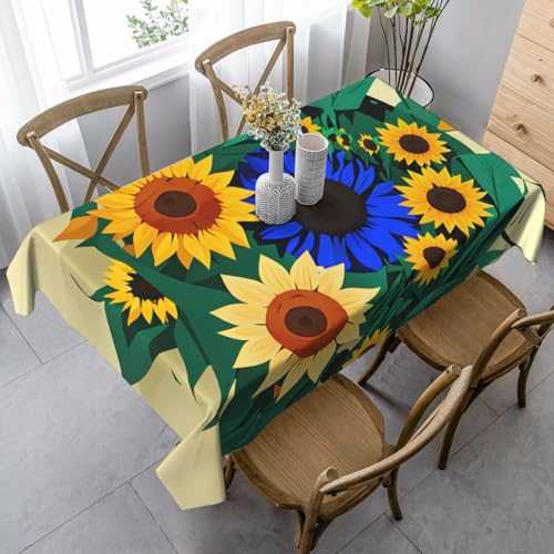 Wasserdichte Tischdecke mit Sonnenblumenmuster, wiederverwendbar, für Esszimmer, Party, Hochzeit, Innen- und Außenbereich Wasserdichte Tischdecke mit Sonnenblumenmuster, wiederverwendbar, für Esszimmer, Party, Hochzeit, Innen- und Außenbereich von Unkhtt
