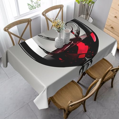 Wasserdichte Tischdecke mit Weinglas-Druck, wiederverwendbar, für Esszimmer, Party, Hochzeit, Innen- und Außenbereich Wasserdichte Tischdecke mit Weinglas-Druck, wiederverwendbar, für Esszimmer, Party, Hochzeit, Innen- und Außenbereich von Unkhtt