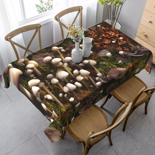 Wasserdichte Tischdecke mit Wildpilzdruck, wiederverwendbar, für Esszimmer, Party, Hochzeit, Innen- und Außenbereich Wasserdichte Tischdecke mit Wildpilzdruck, wiederverwendbar, für Esszimmer, Party, Hochzeit, Innen- und Außenbereich von Unkhtt