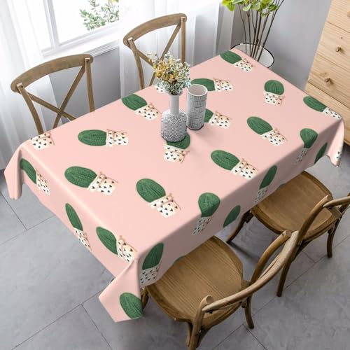 Wasserfeste Tischdecke, Motiv: Kaktus, Rosa, wiederverwendbar, für Esszimmer, Party, Hochzeit, Innen- und Außenbereich Wasserfeste Tischdecke, Motiv: Kaktus, Rosa, wiederverwendbar, für Esszimmer, Party, Hochzeit, Innen- und Außenbereich von Unkhtt