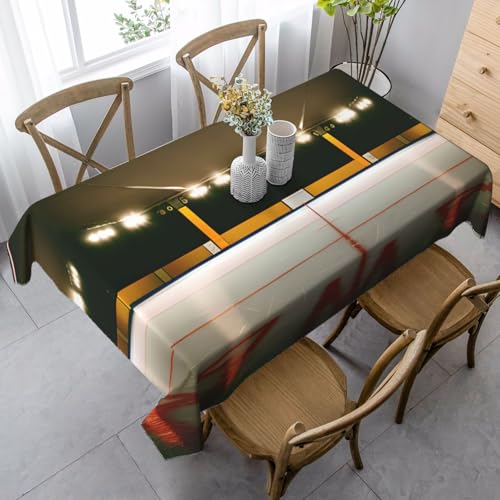 Wasserfeste Tischdecke mit Hockeyschlägeraufdruck, wiederverwendbar, für Esszimmer, Party, Hochzeit, Innen- und Außenbereich Wasserfeste Tischdecke mit Hockeyschlägeraufdruck, wiederverwendbar, für Esszimmer, Party, Hochzeit, Innen- und Außenbereich von Unkhtt