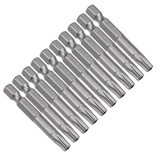 10 Stück 1/4 Zoll Hex Shank T30 Magnetic Security Torx Schraubendreher Bits 50 mm Länge von Unknown