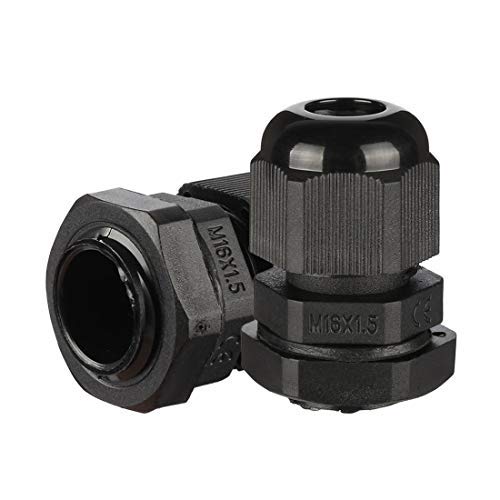 10 Stück M16 wasserdicht IP68 Nylon Kabelverschraubung verstellbar Gegenmutter für 4 mm-8 mm Durchmesser Kabel von Unknown