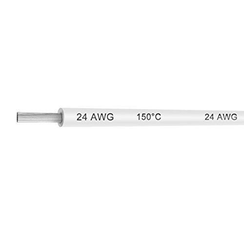 24 AWG 20 KV Silikondraht Elektrokabel Kaliber 24 Kabel Hochspannung 32,8 Fuß – Kupferdraht verzinnt weich und flexibel, beständig gegen hohe Temperaturen, Weiß 24 AWG 20 KV Silikondraht Elektrokabel Kaliber 24 Kabel Hochspannung 32,8 Fuß – Kupferdraht verzinnt weich und flexibel, beständig gegen hohe Temperaturen, Weiß von Unknown