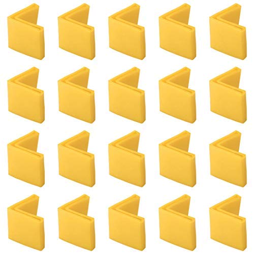 25 mm x 25 mm Winkel Fußstütze aus Eisen L in Form von PVC Möbeln Schreibtisch-Bein Schutzkappe Fußbodenschutz gelb 20 Stück von Unknown