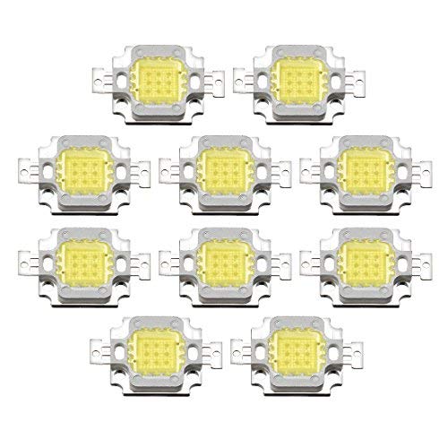 300 mA 10 W LED Chip Leuchtmittel SMD Lichtperlen reinweiß super hell hohe Leistung oder Projektor 10 Stück von Unknown