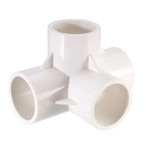 4 Wege Winkelverbinder PVC Rohrverbinder Möbel Grad 32 mm Größe Tee Eckverbinder weiß von Unknown